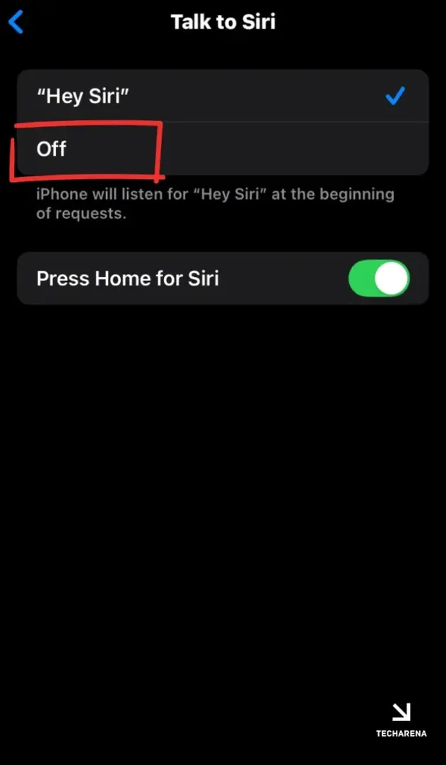 iPhone talk to siri off
